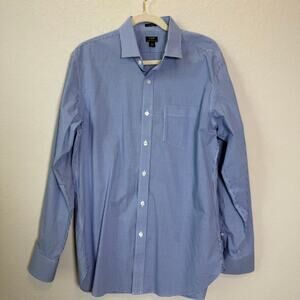 J. Crew Men's Blue White‎ Gingham Button Down Long Sleeve Size L